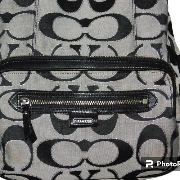 Coach Daisy Outline Signature Metallic Backpack - Picture 2 of 15